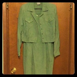 Silk-like shift dress with jacket cover
